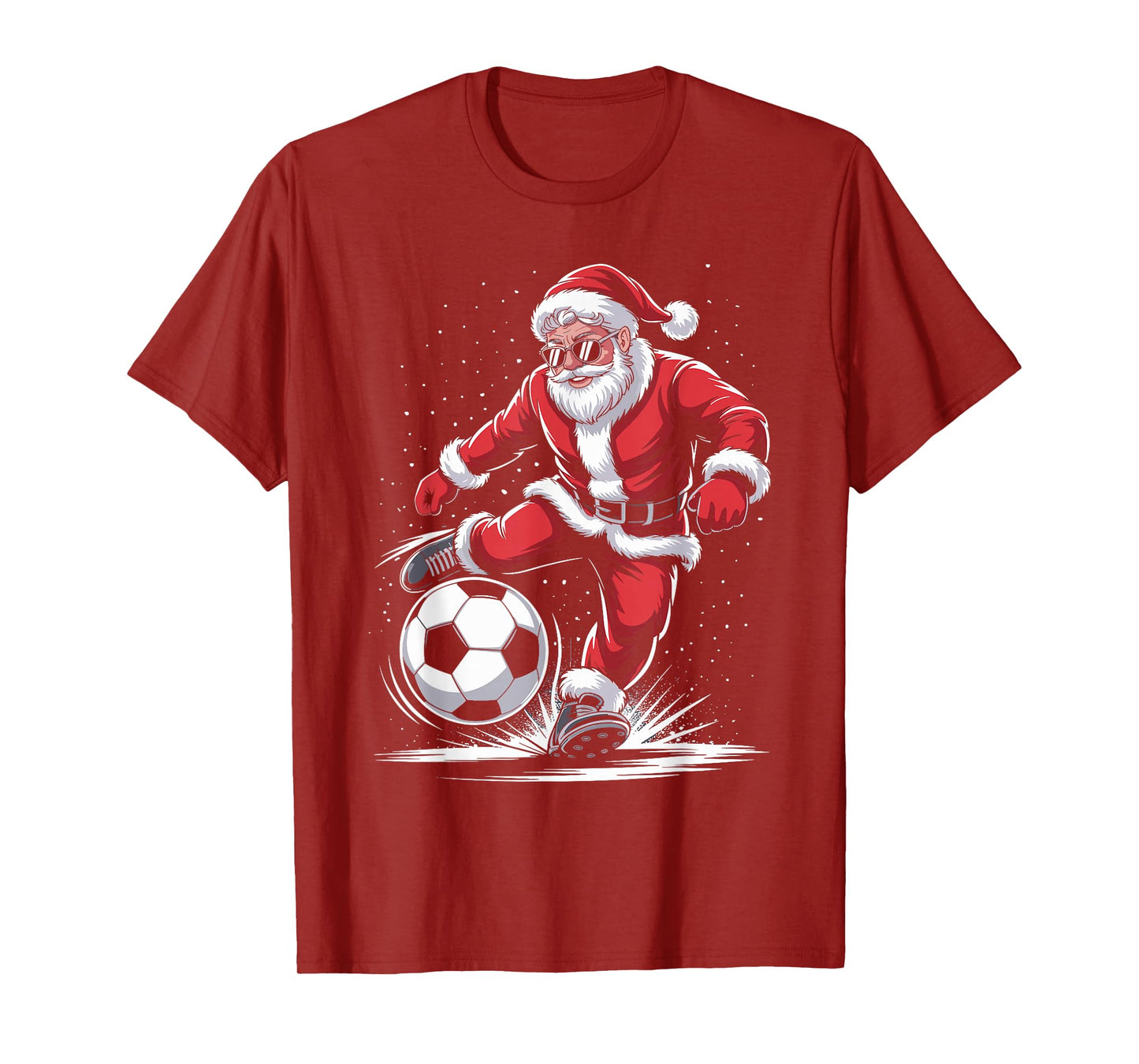 Funny Santa Claus Soccer Player Christmas for Kids Men T-Shirt