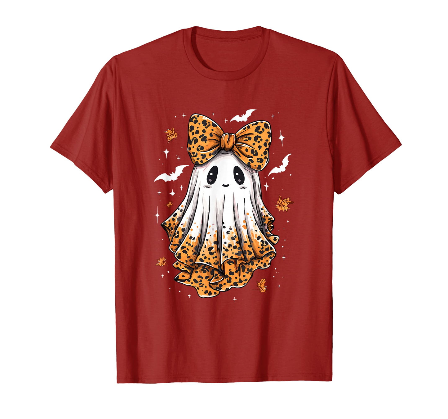 Coquette Leopard Ghost Halloween Boujee Ghost Autumn Fall T-Shirt