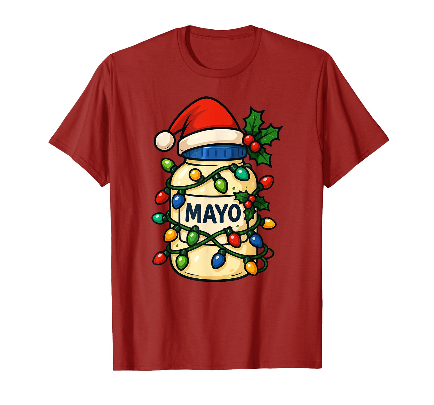 Mayo Mayonnaise Merry Christmas Santa Hat Xmas Boys Girls T-Shirt