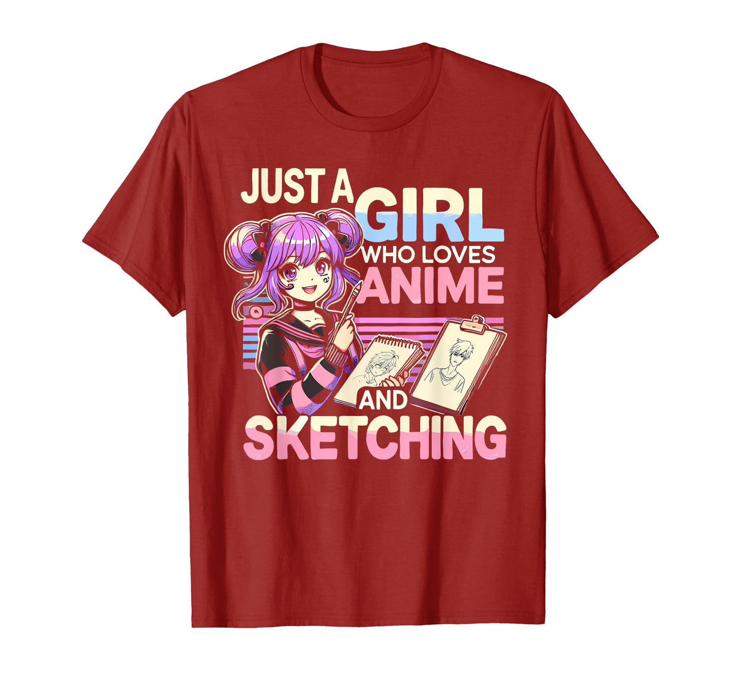 Just A Girl Who Loves Anime And Sketching, Otaku Anime T-Shirt