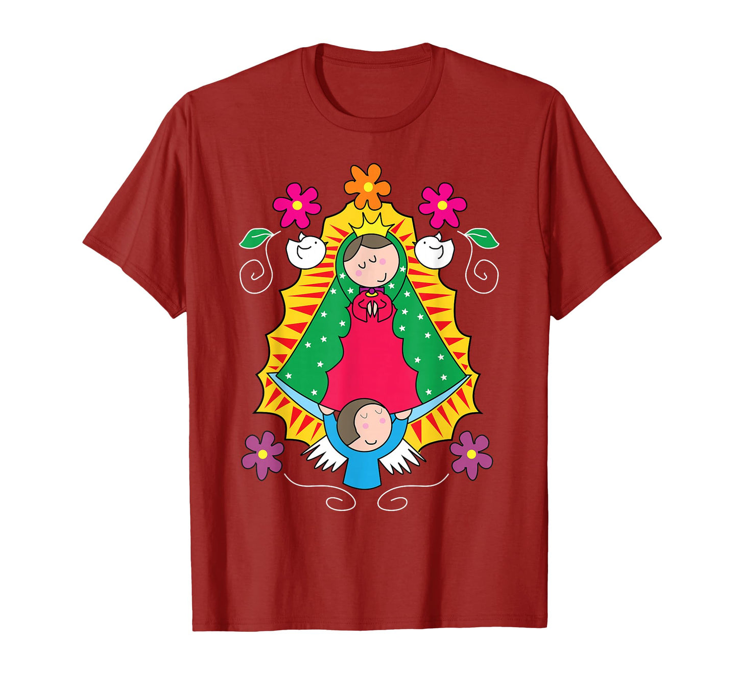 Virgen de Guadalupe Cartoon Santa María de Guadalupe T-Shirt