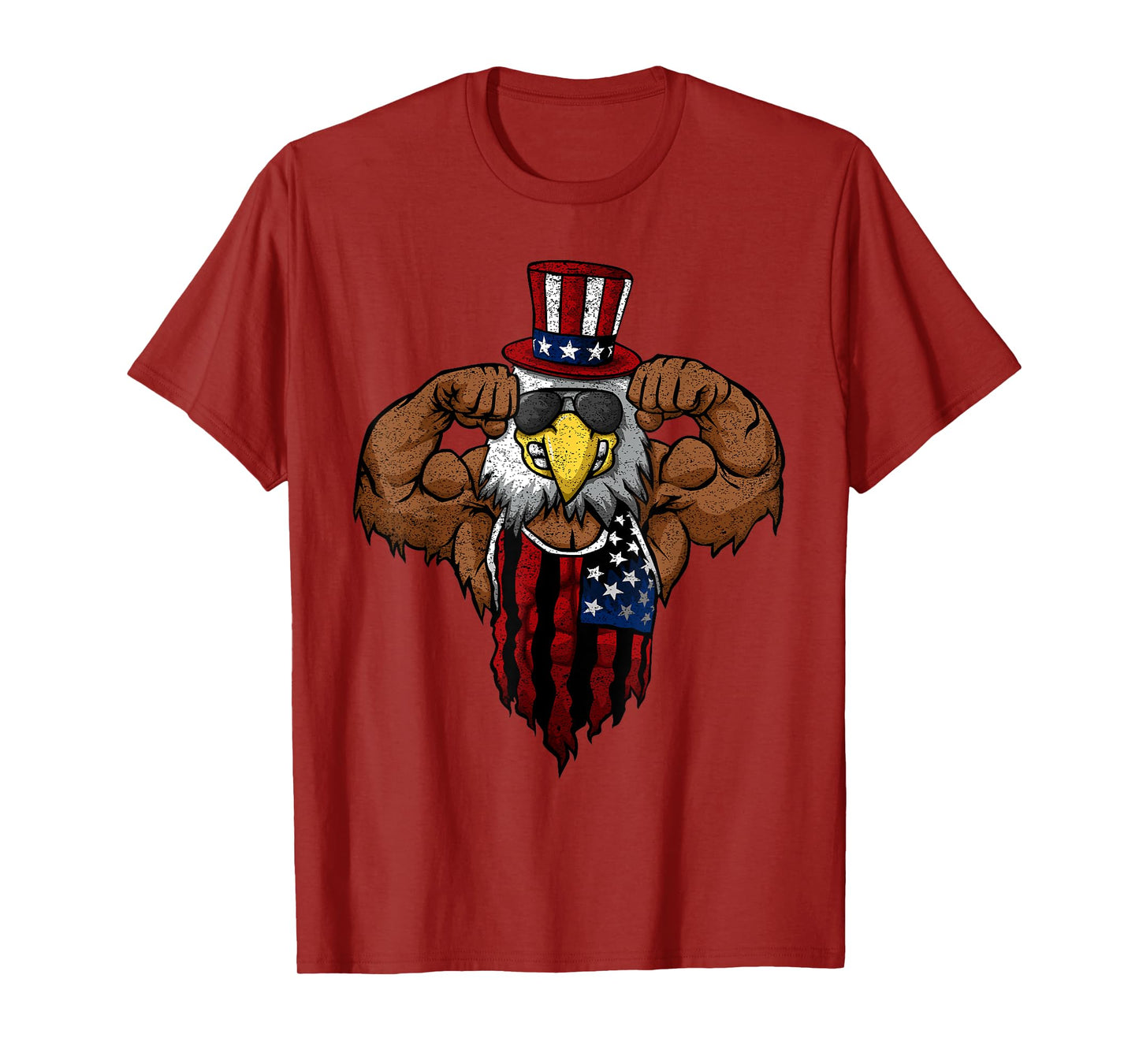 American Flag Muscular Squat Dabbing Flexing Uncle Sam Women Kids Men T-Shirt
