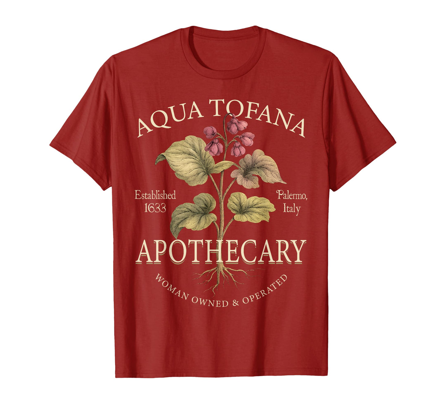 Aqua Tofana Apothecary Vintage Style Botanicals for Plant T-Shirt