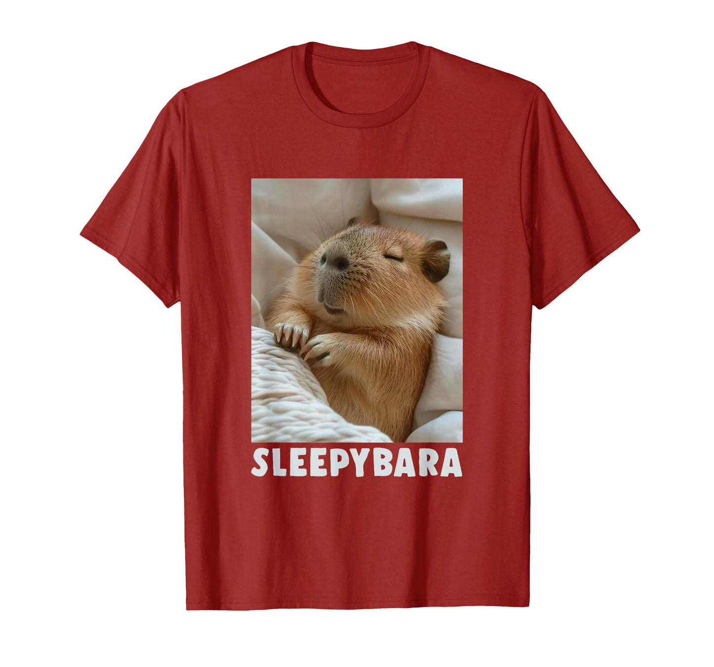 Cute Sleepy Capybara Sleep Pajamas Funny Word Sleebybara T-Shirt