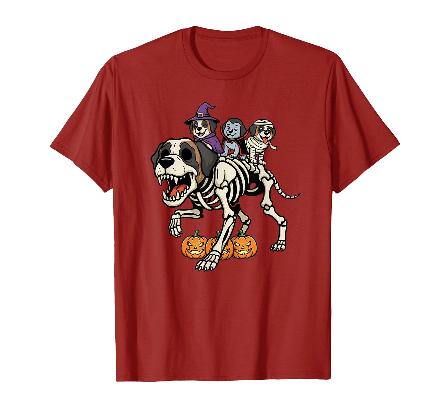 Saint Bernard Skeleton Mummy Witch Halloween Kid Mens Womens T-Shirt