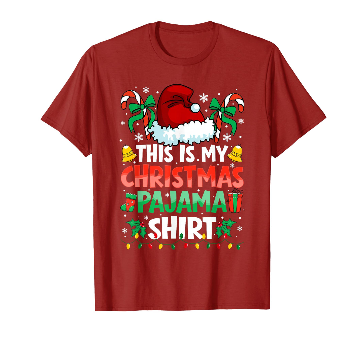 This is My Christmas Pajama Shirt Funny Xmas PJs Men Women T-Shirt