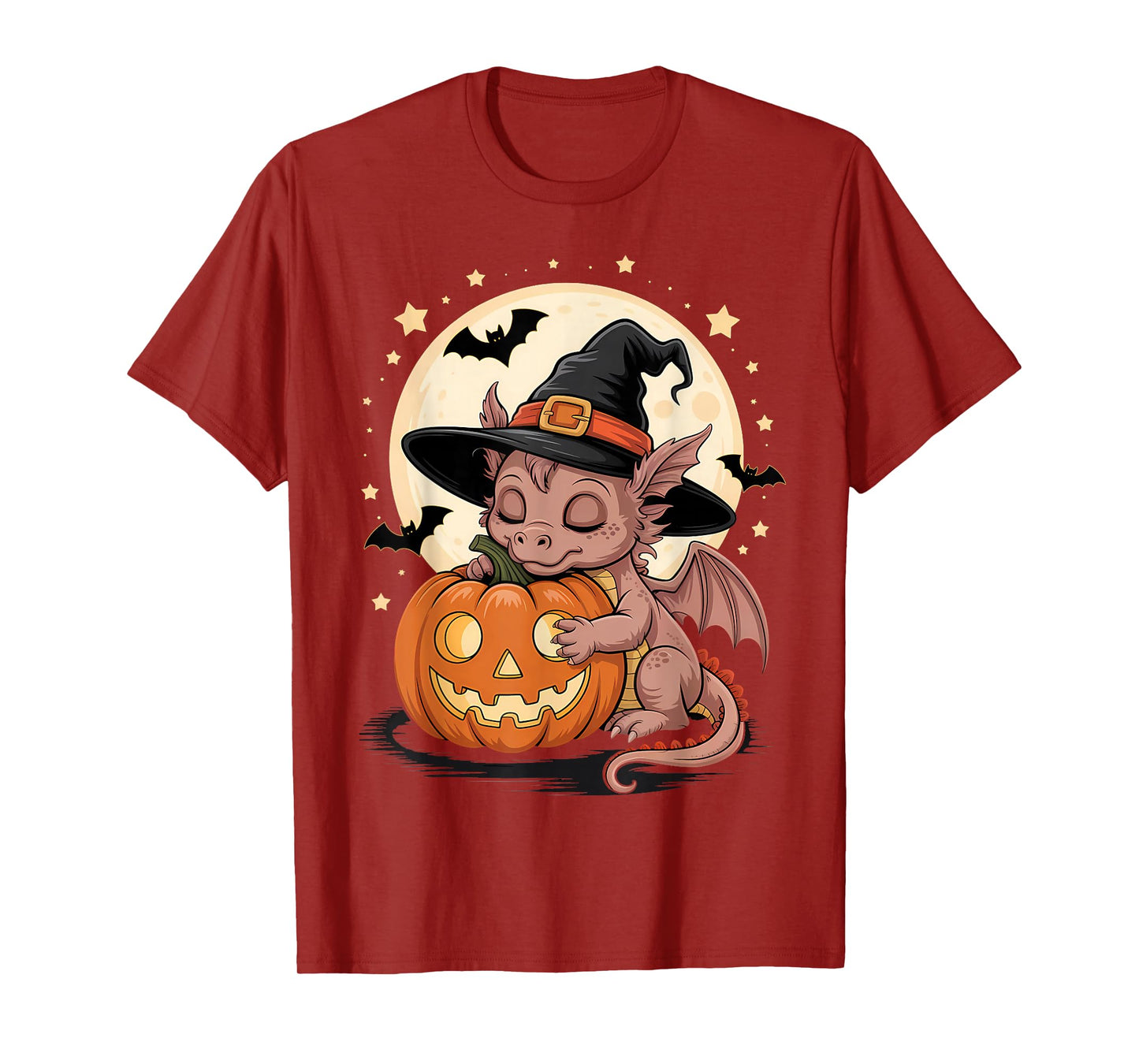 Halloween Dragon Witch Hat Pumpkin Spooky T-Shirt