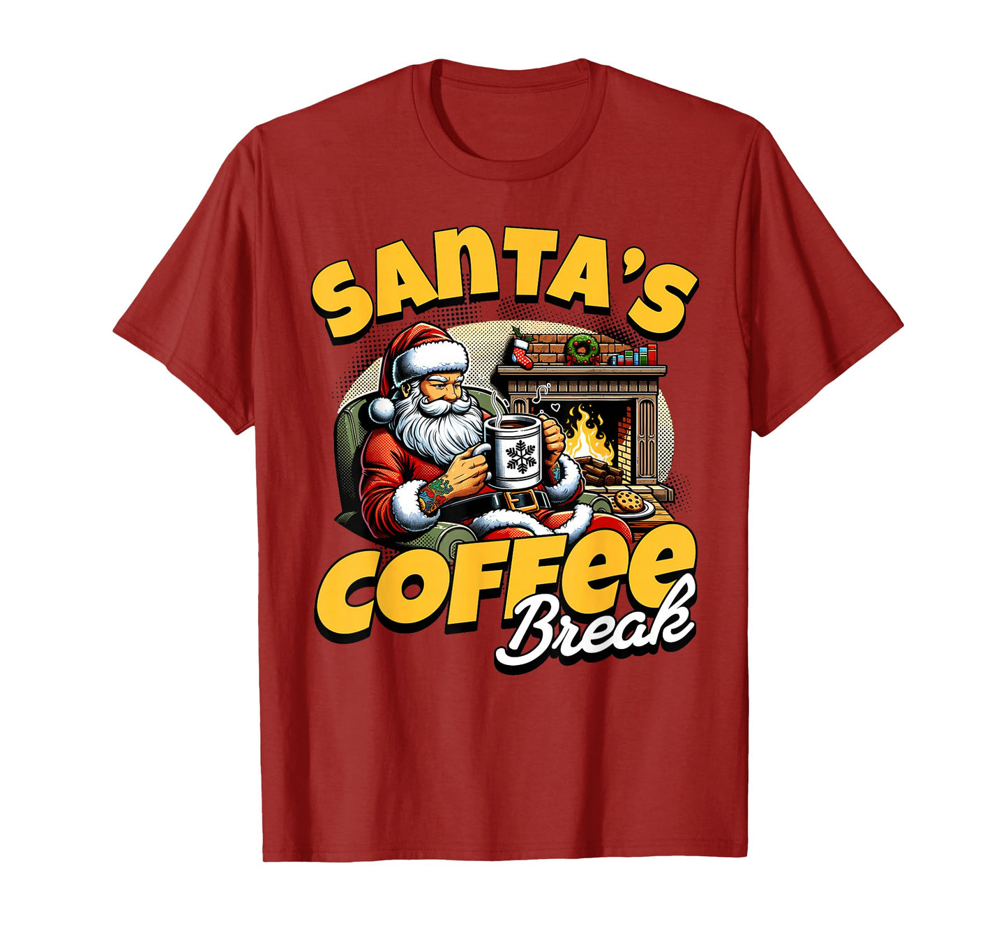 Santa’s Coffee Break Funny Holiday Caffeine Lovers T-Shirt