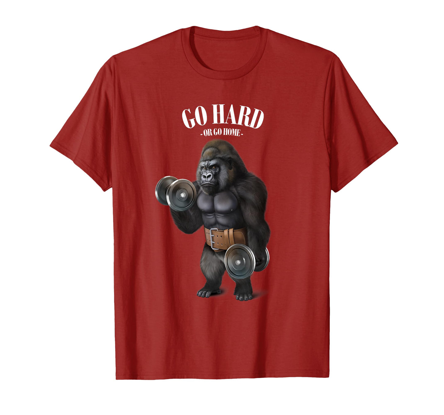 Gorilla Muscle Training with Dumbbell in Fitness Gym T-Shirt