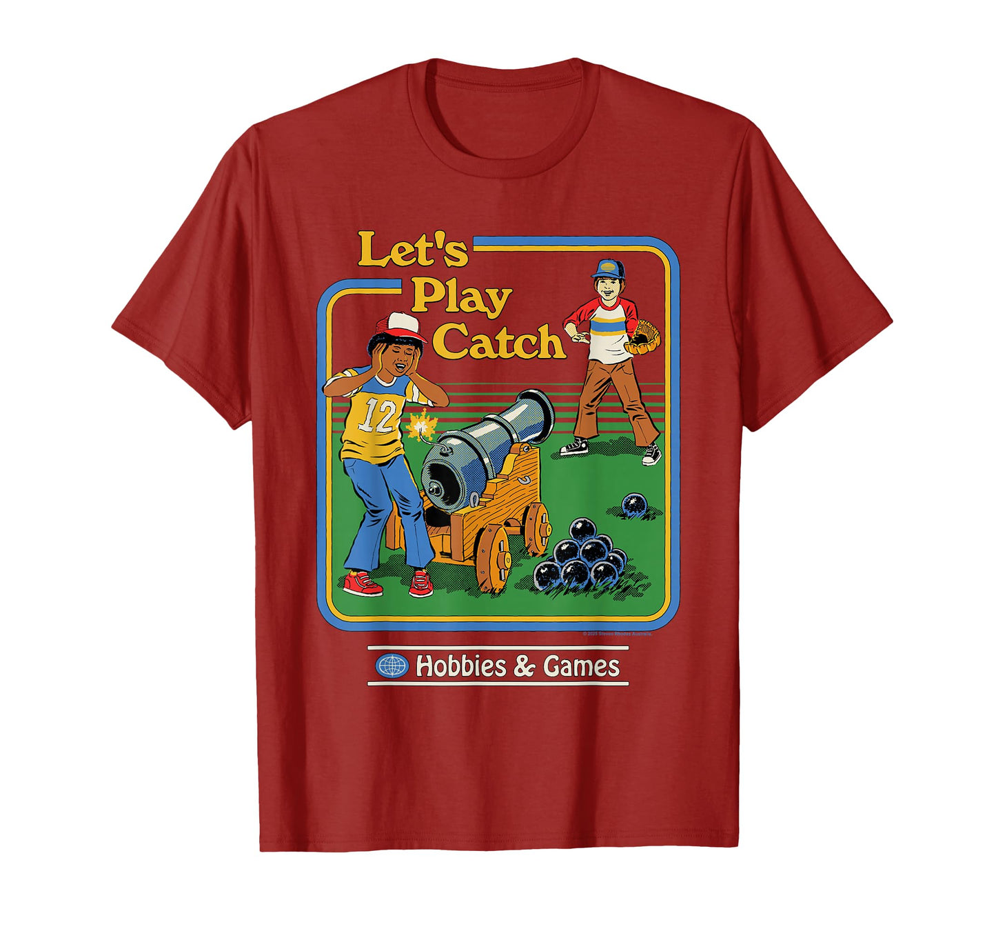 Let's Play Catch Cannon Retro Vintage Funny Adult Humor T-Shirt