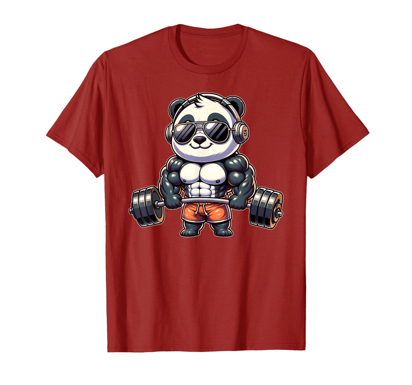 Panda Funny Gym Weightlifting Bodybuilder Fitness Workout T-Shirt