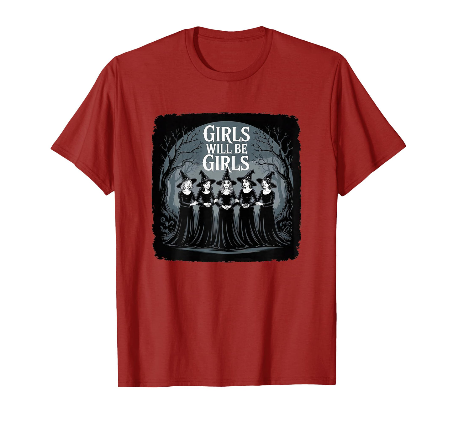 MysticMoon Will Be Girls Witch Circle Tee T-Shirt