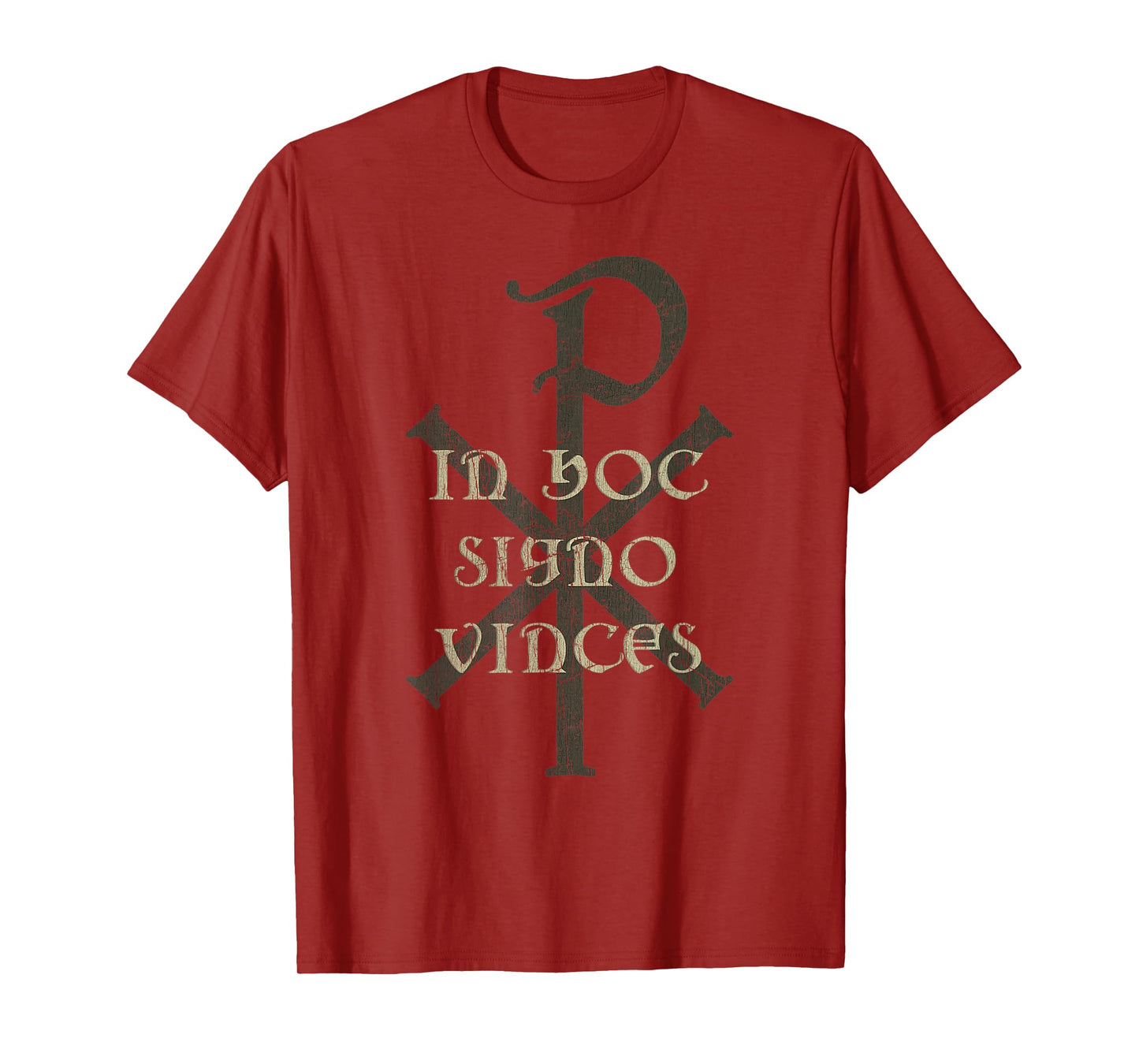 Vintage Jesus In Hoc Signo Vinces Chi Rho Christogram Faith T-Shirt