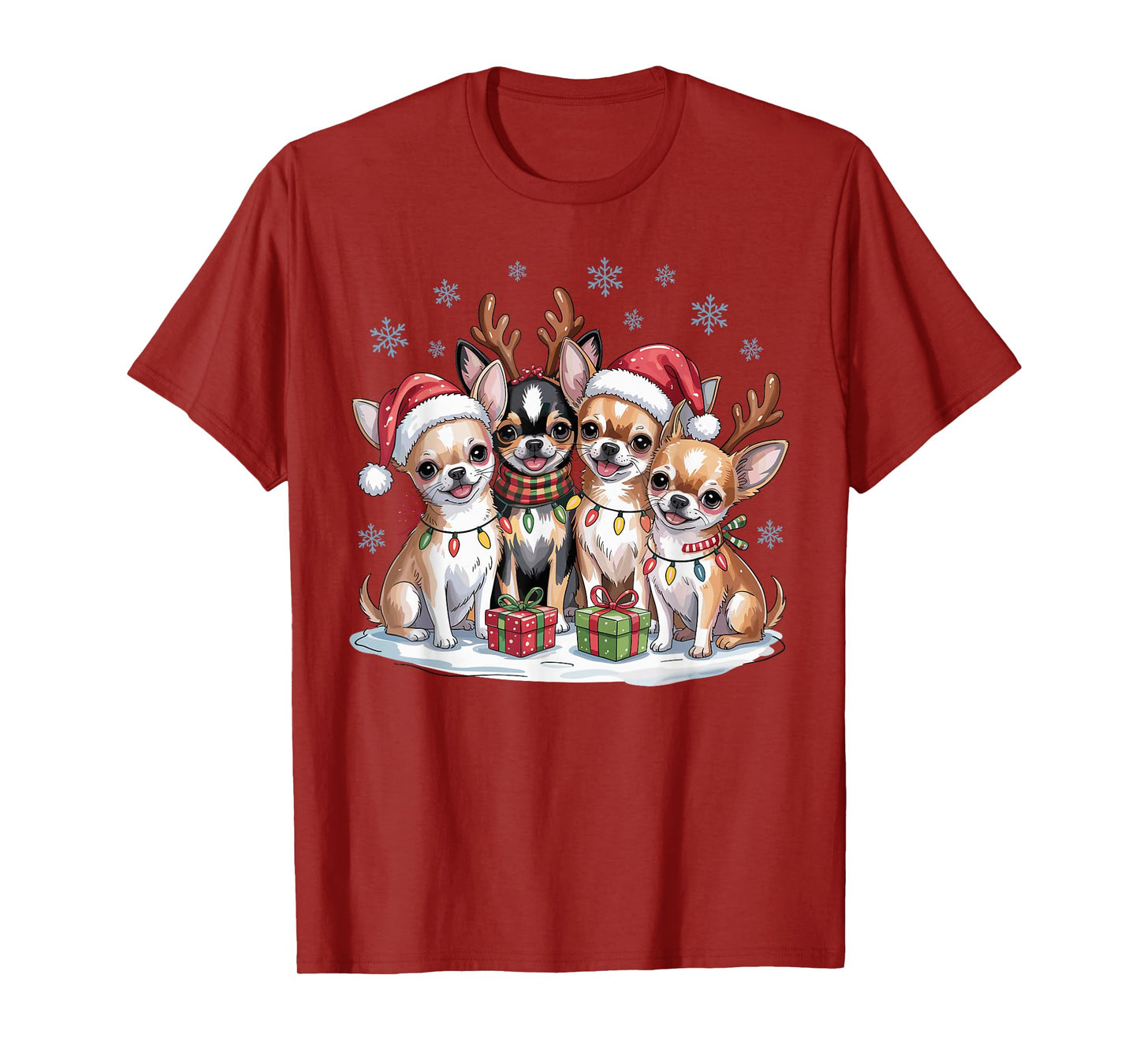 Cute Chihuahua Christmas Puppies Dog Lovers Holiday Pajamas T-Shirt