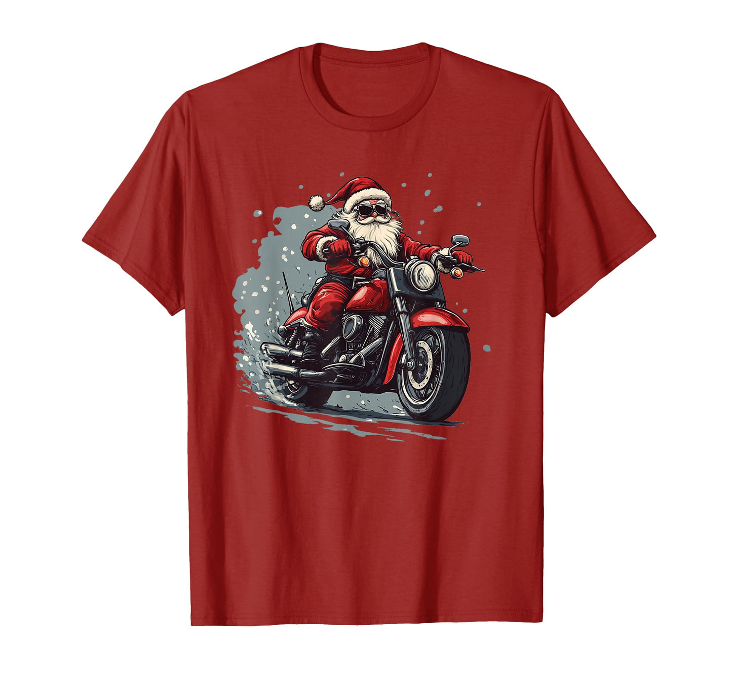 Funny Rocker Santa Claus on a Holiday Ride T-Shirt