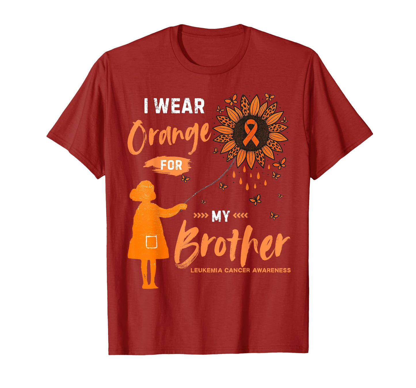 I Wear Orange For My Brother Survivor Leukemia Awareness T-Shirt