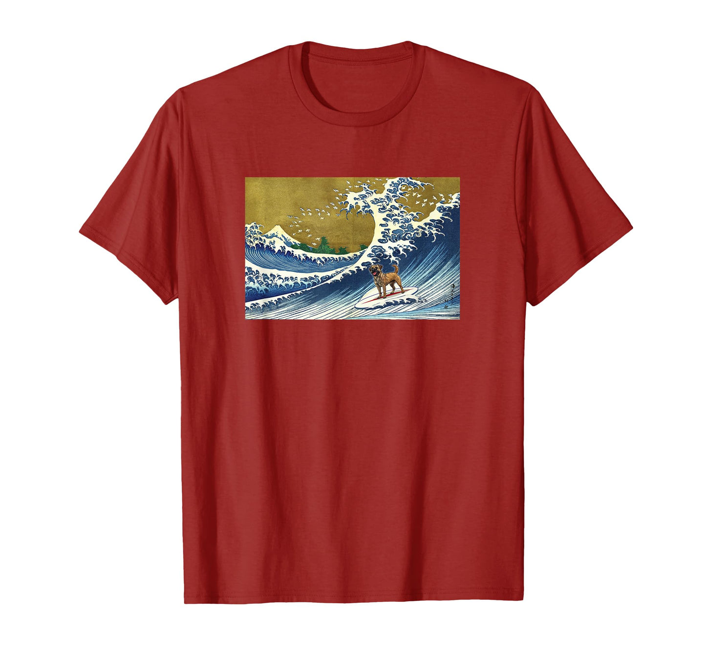Funny Retro Vintage Surfing a Wave Border Terrier Lover T-Shirt