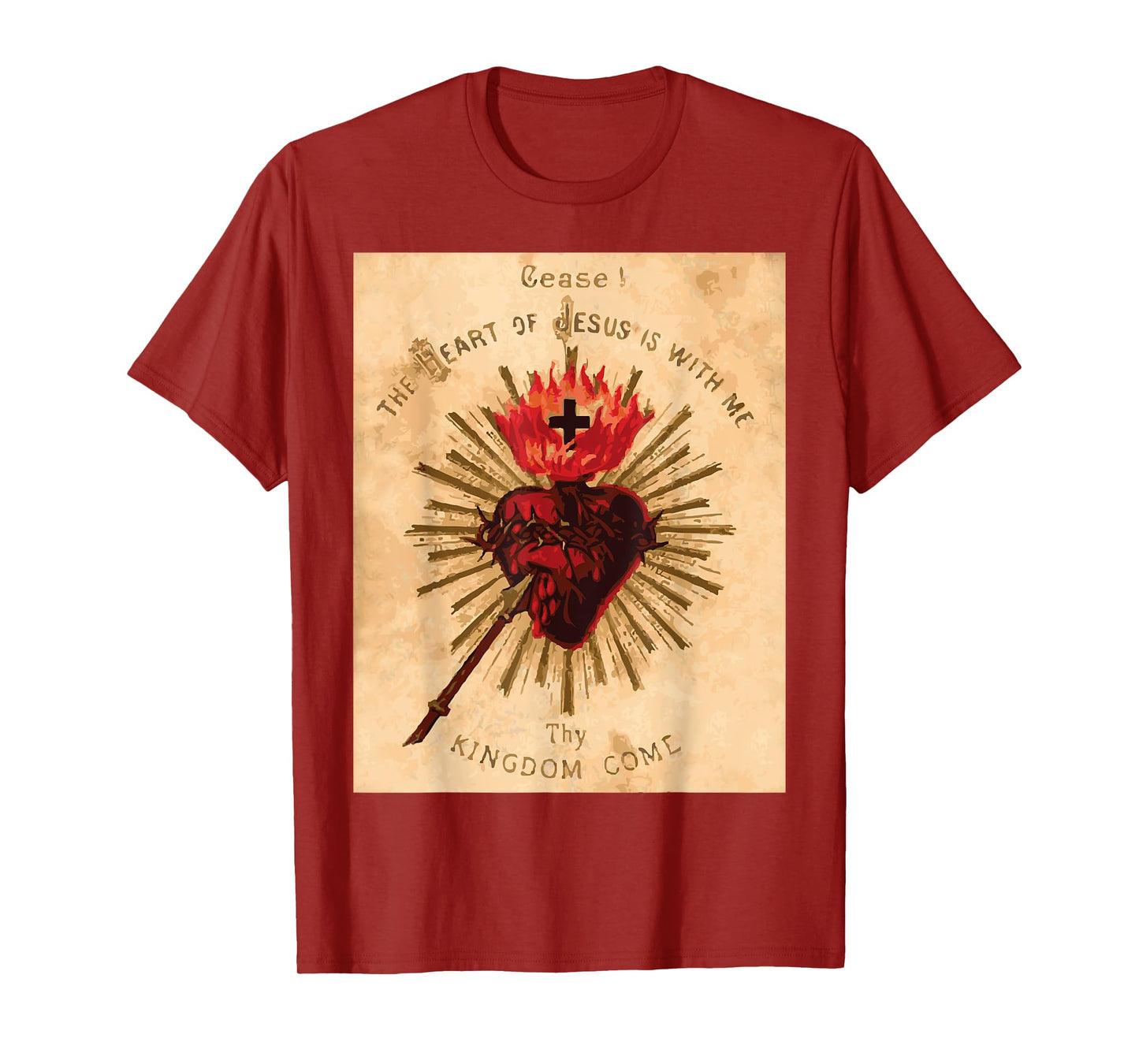 Vintage Sacred Heart of Jesus Catholic Art Traditional T-Shirt