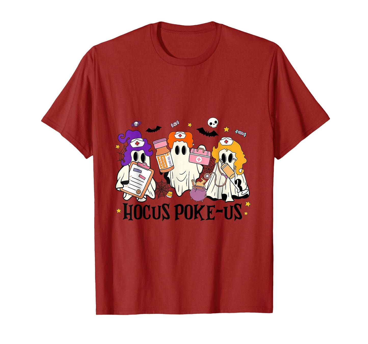 Spooky Nurse Halloween Funny Medical Lab Tech Costume T-Shirt