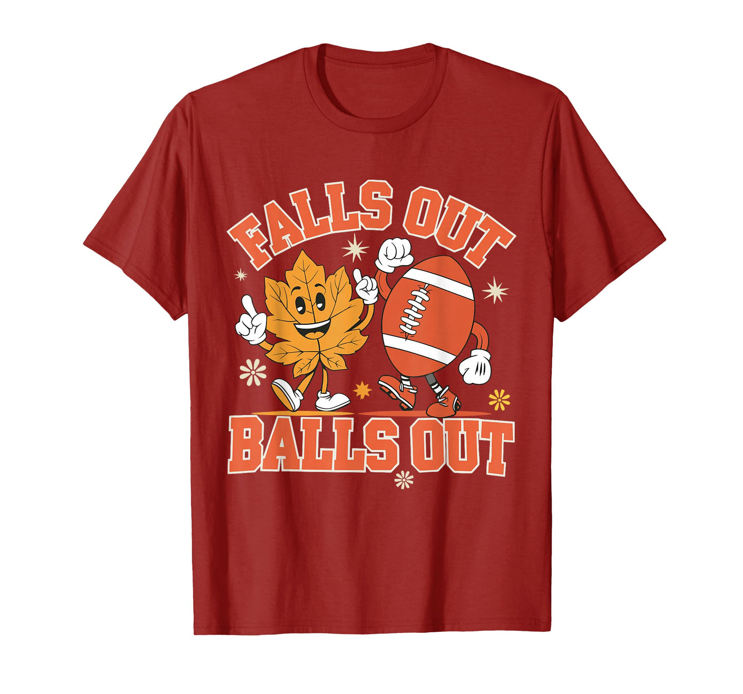 Vintage Falls Out Balls Out Football Game Day Thanksgiving T-Shirt