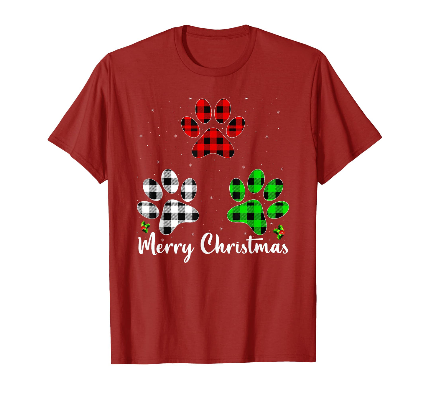Funny Dog Paw Christmas Pajamas Puppy Dog Lover Xmas T-Shirt