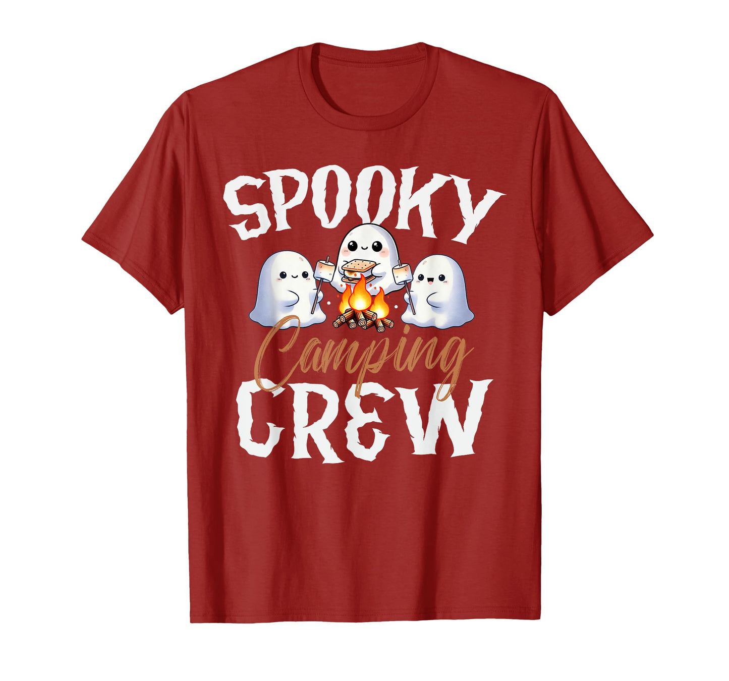 Spooky Camping Crew Halloween 2024 Campfire Happy Boo Ghost T-Shirt