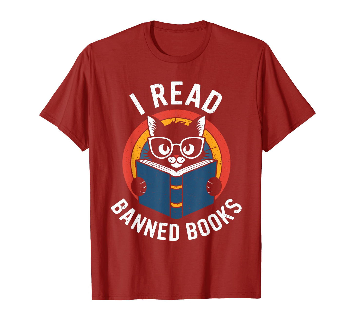 I Read Banned Books For Men Women Funny Cat | Banned Books T-Shirt