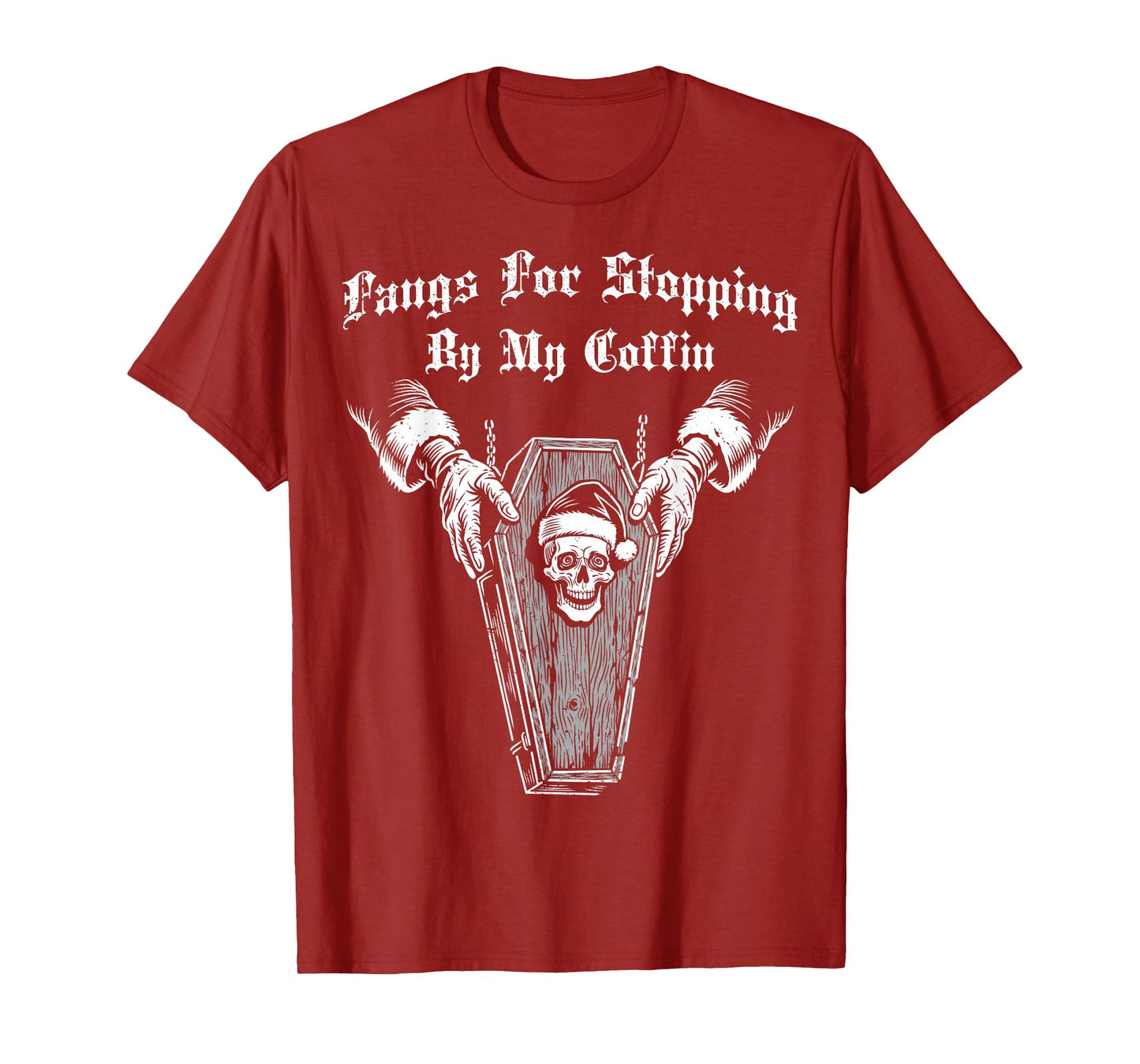 Fangs for Stopping by Coffin Halloween Spooky Haunted Season T-Shirt