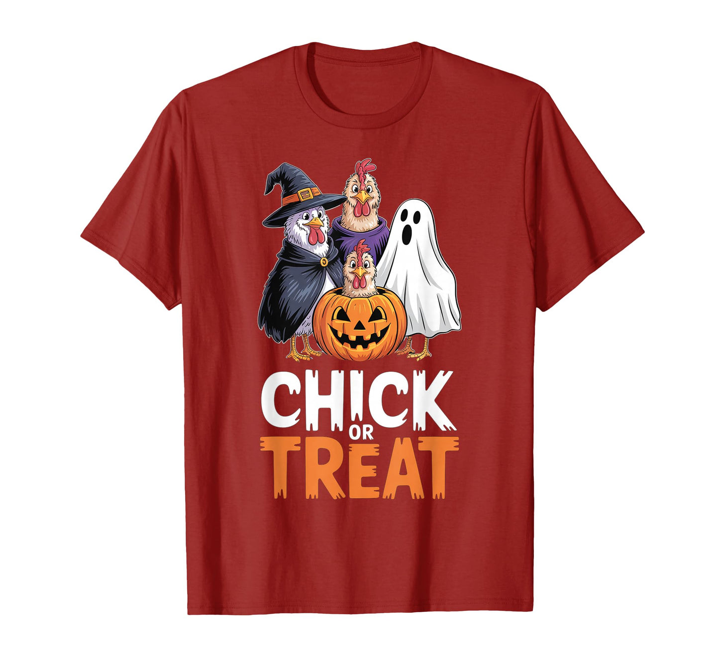 Chick Or Treat Halloween Witch Spooky Chicken Farmers T-Shirt
