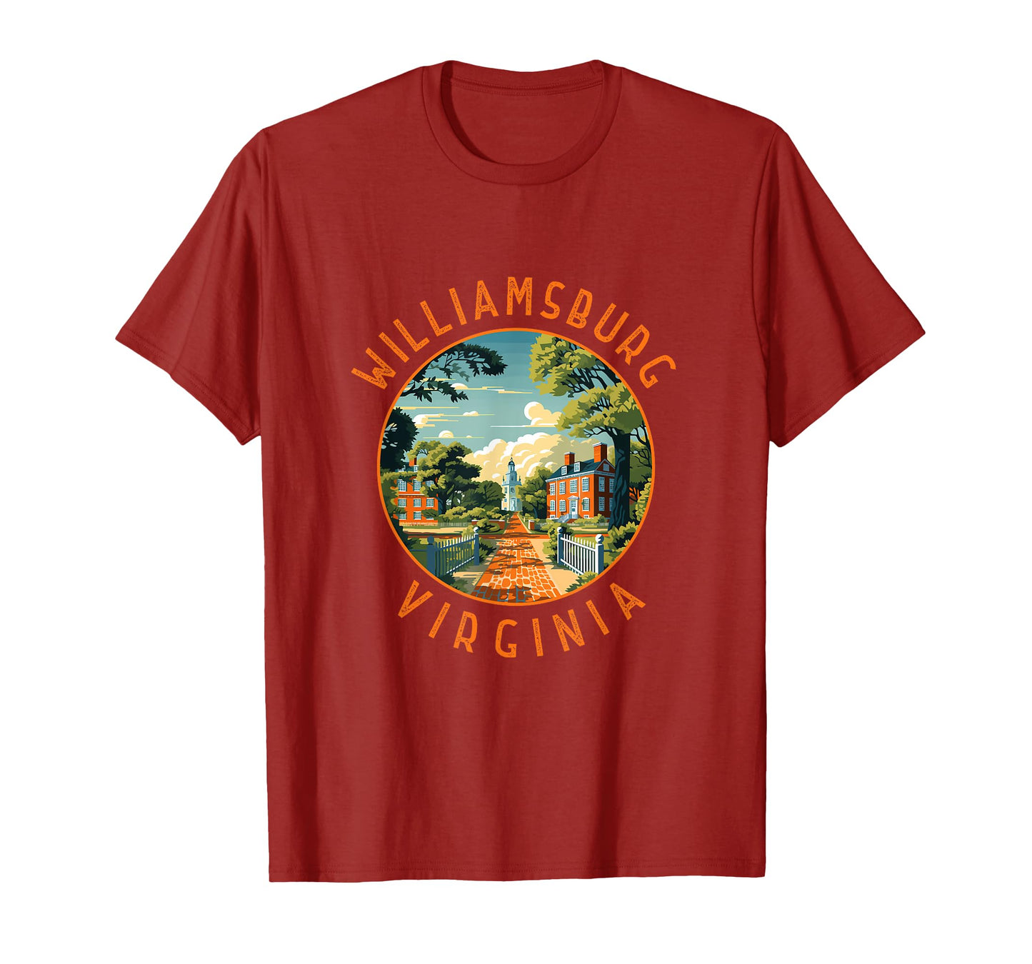 Williamsburg Virginia Distressed Retro Circle T-Shirt