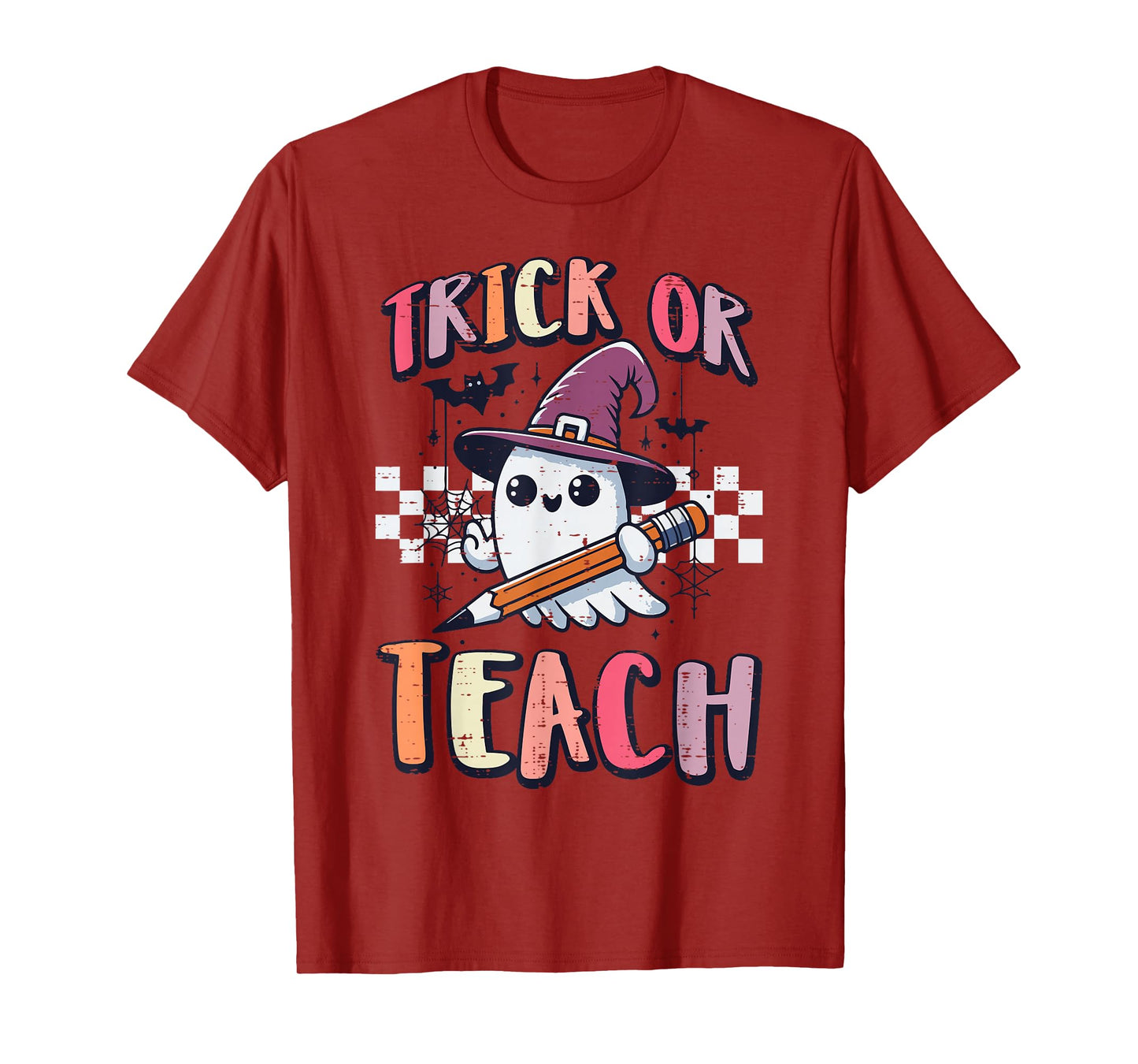 Halloween Teacher Ghost Trick Or Teach Witch Costume Women T-Shirt