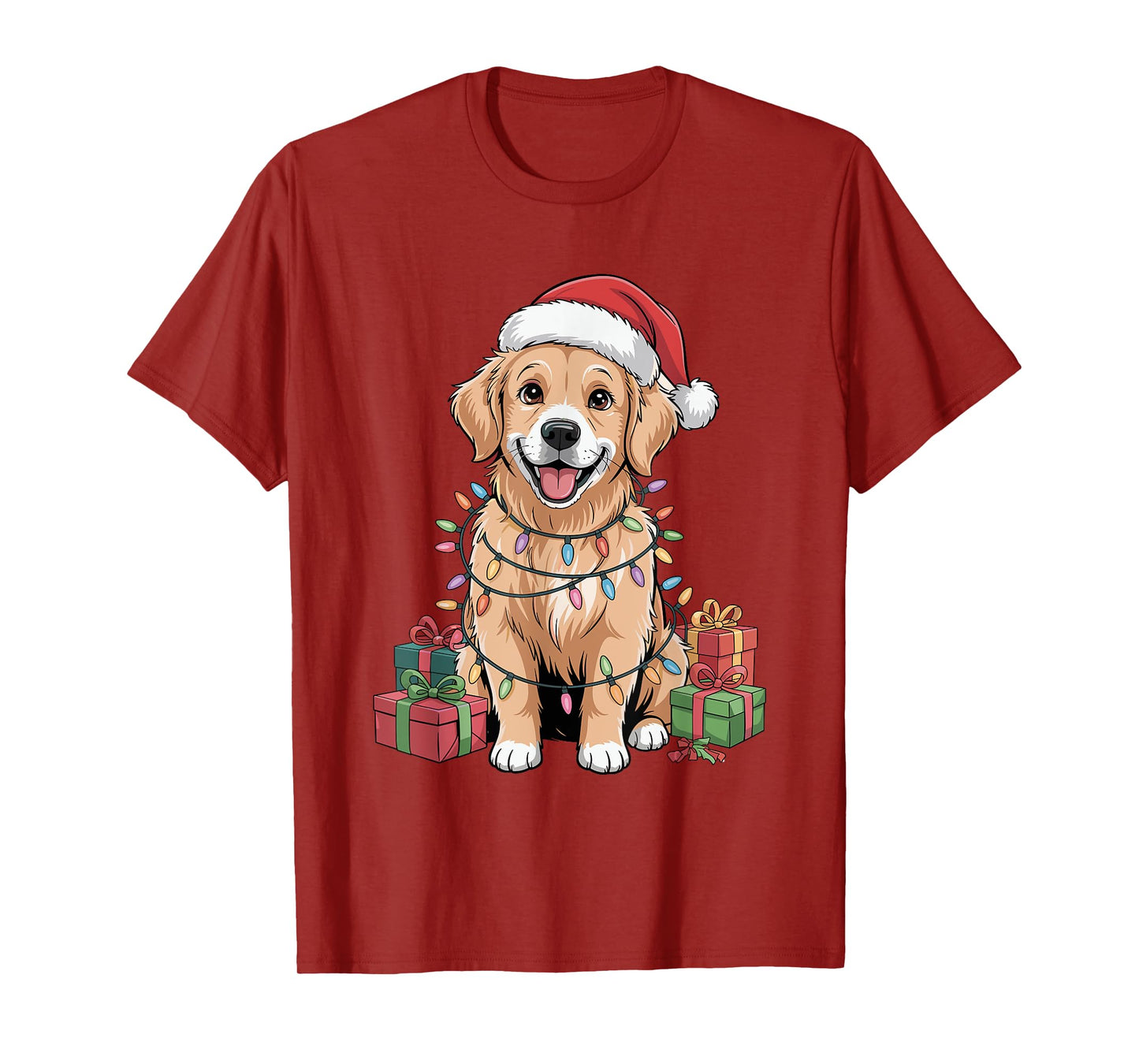 Cute Golden Retriever Christmas Funny Dog Lover Holiday T-Shirt