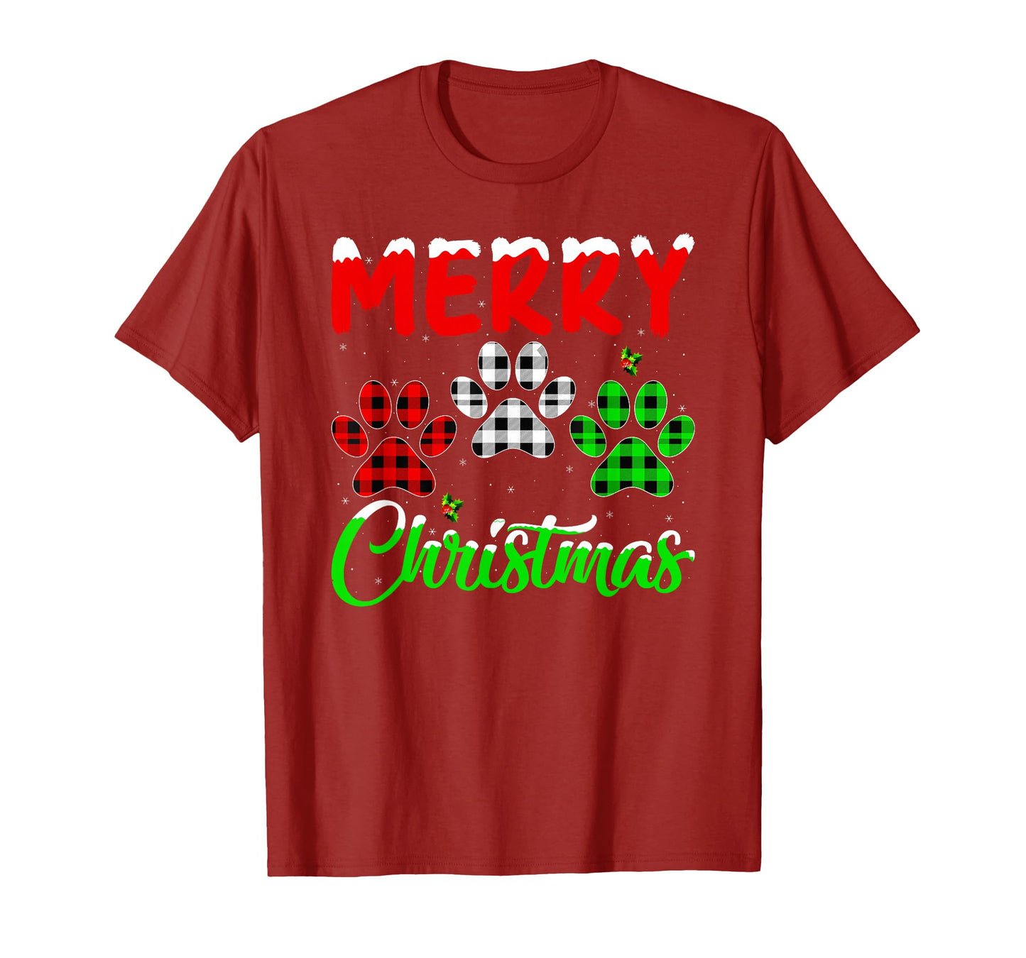 Dog Paw Christmas Pajamas Puppy Dog Lover Xmas T-Shirt