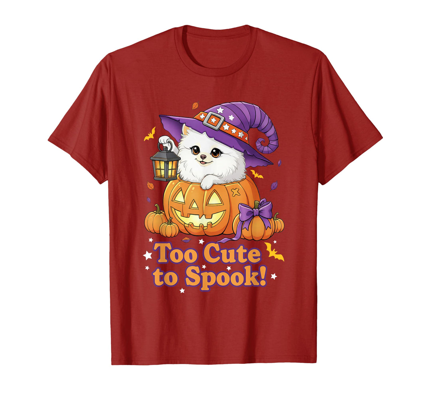 Cute Halloween Puppy Pumpkin Witch Lantern Design T-Shirt