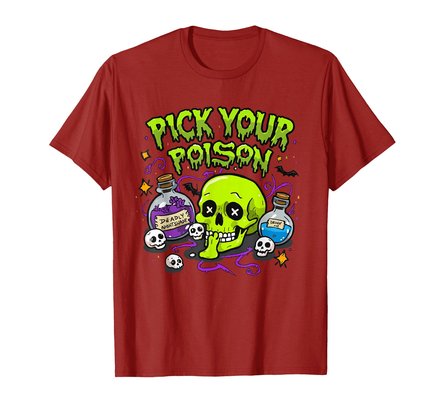 Pick Your Poison Spooky Potion Bottles Halloween T-Shirt