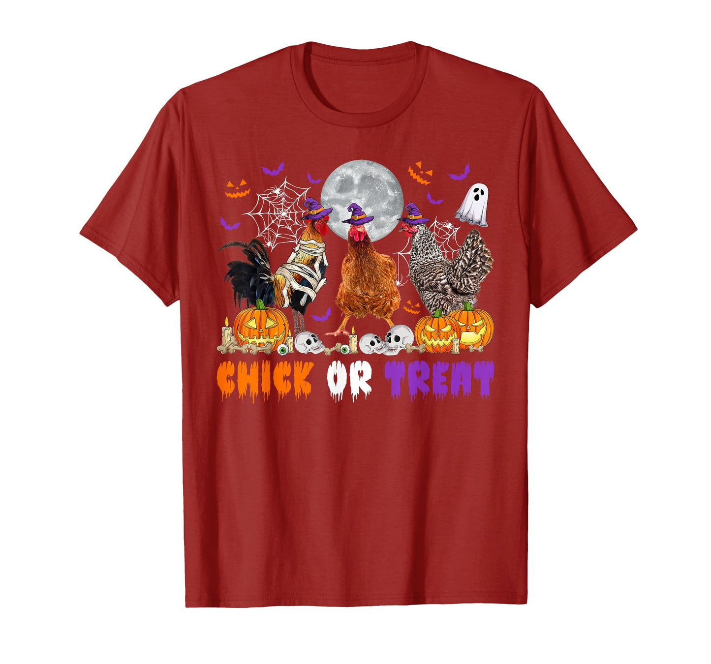 Chick Or Treat Chickens in Witch Mummy Costume Halloween Day T-Shirt