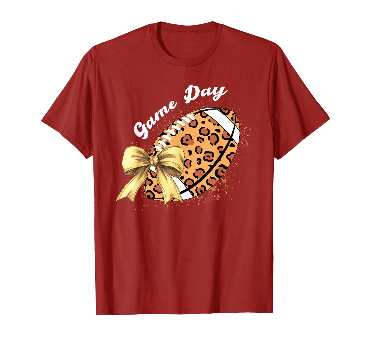 Vintage Game Day Leopard American Football Season Women Girl T-Shirt
