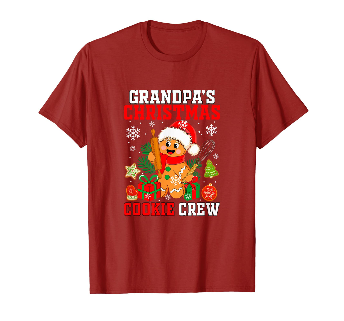 Grandpa's Christmas Cookie Crew Santa Gingerbread Baker T-Shirt