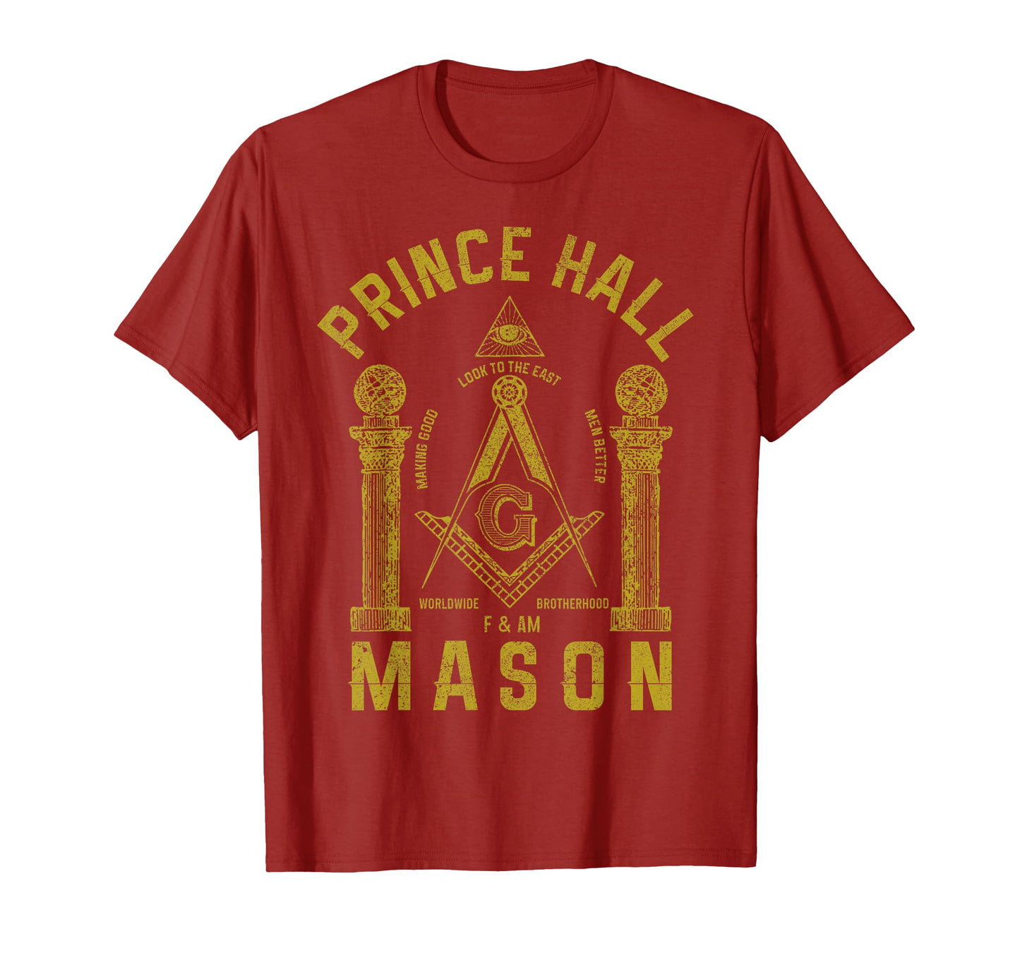 Prince Hall Mason Masonic Square & Compass Freemason Shriner T-Shirt