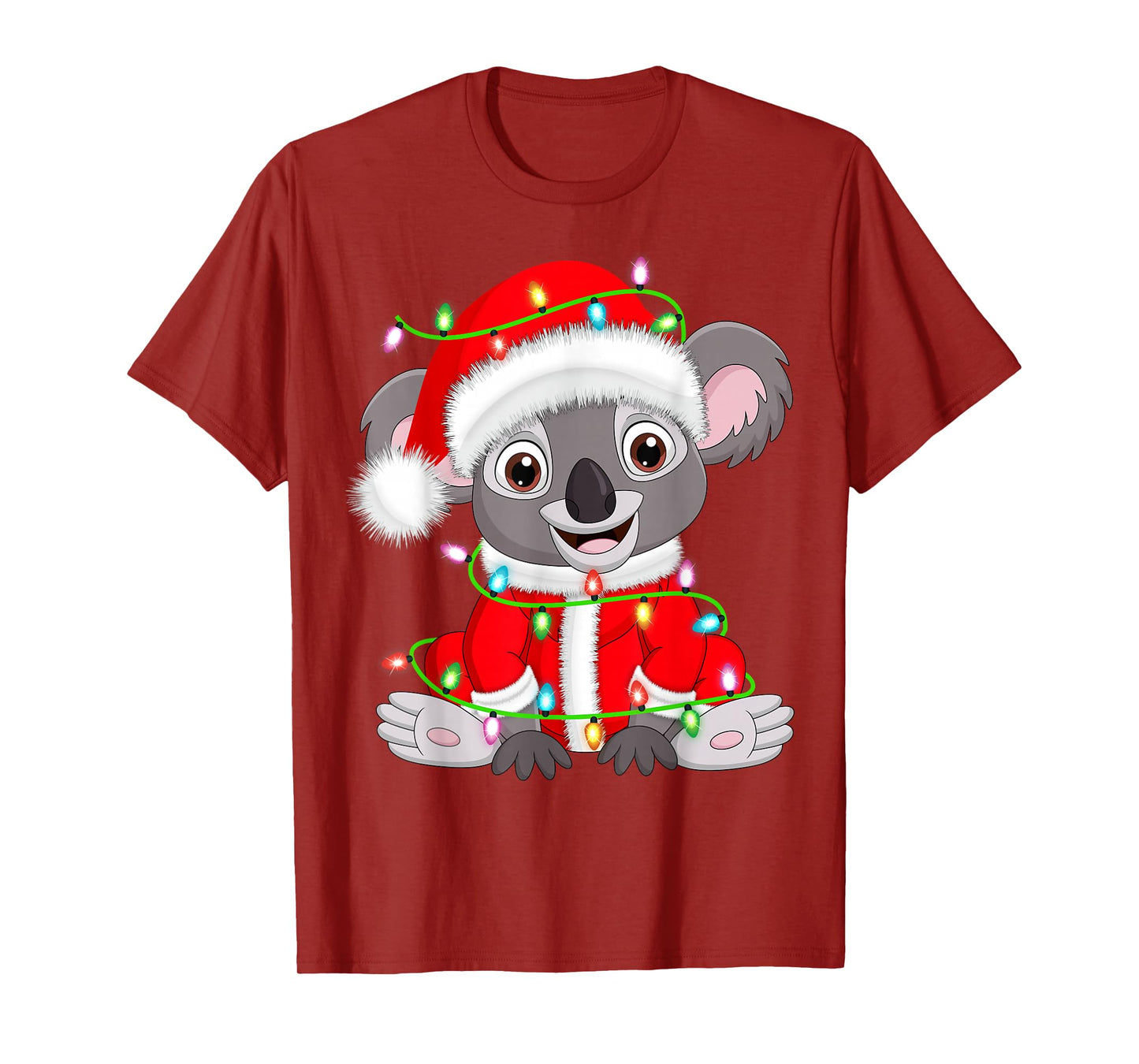 Koala Christmas Lights Santa Costume Cute Animal Xmas T-Shirt