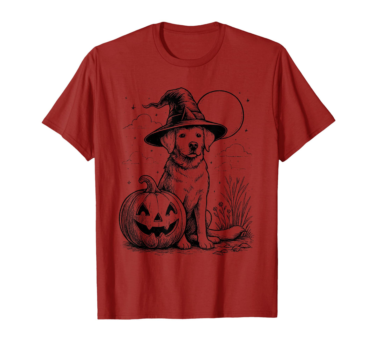 Witch Labrador Halloween - Spooky Art: Dog Lover T-Shirt