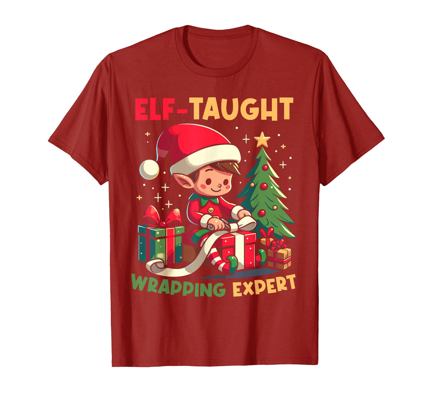Elf-Taught Wrapping Expert Christmas Santa Xmas Family T-Shirt