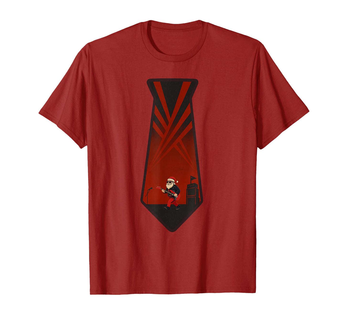 Santa Playing Rock Guitar Christmas Vintage Funny Xmas T-Shirt