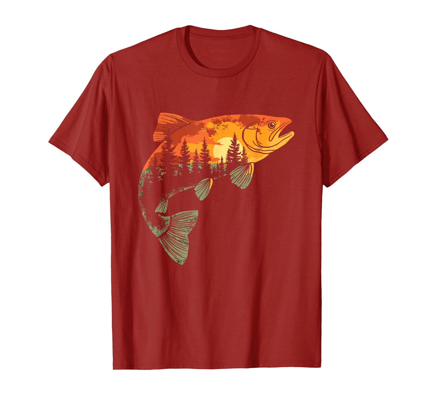 Fishing, Trout, Fly Fishing, Angler Fisherman, Nature Forest T-Shirt