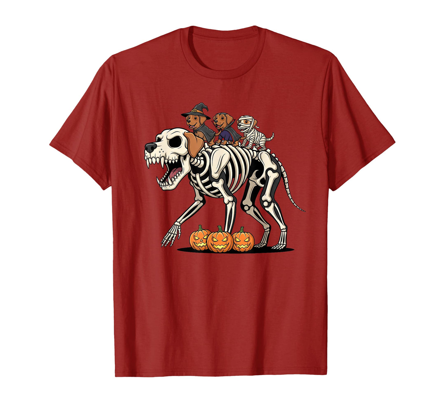 Labrador Retriever Skeleton Witch Halloween Kids Mens Womens T-Shirt