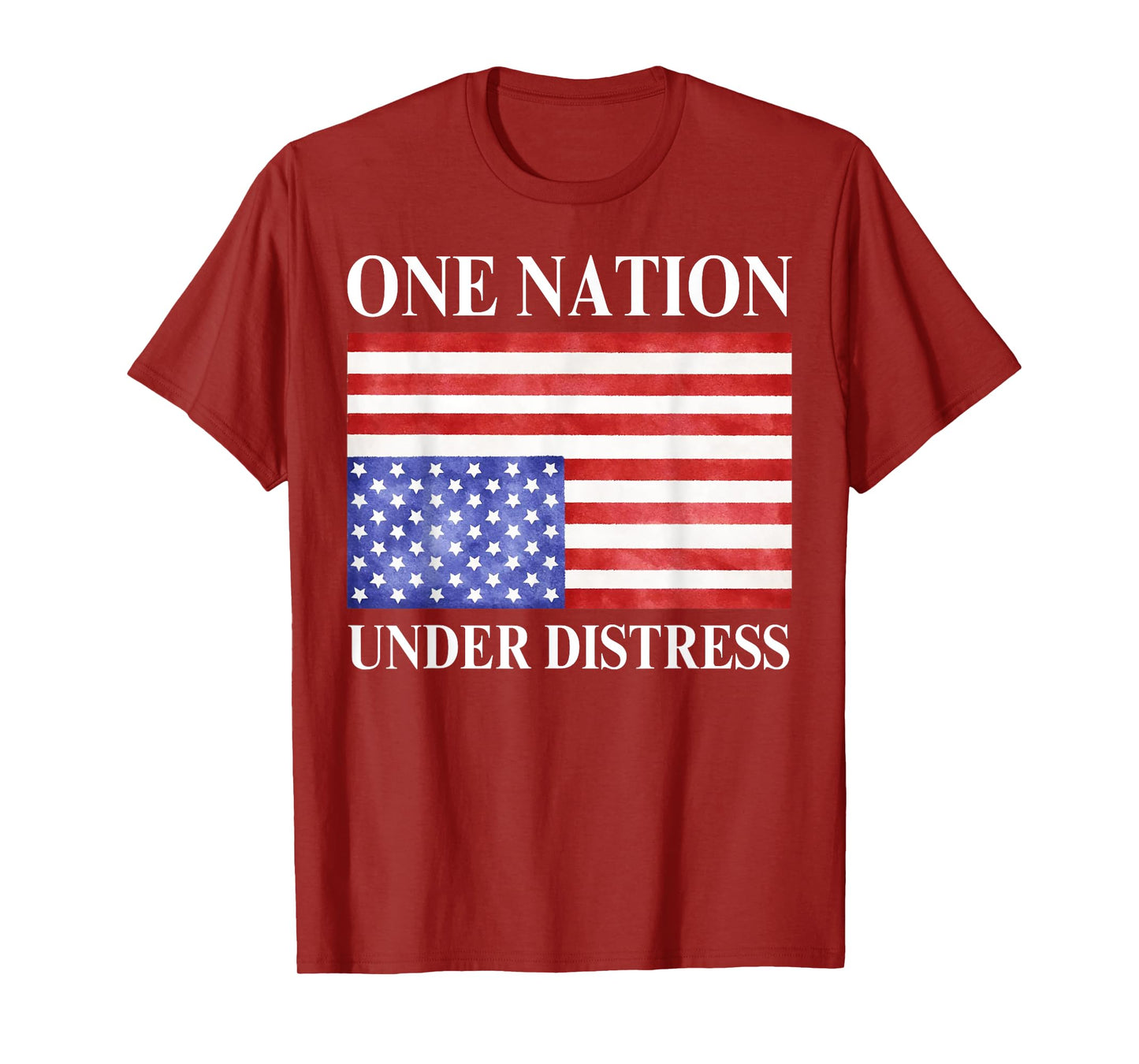 One Nation Under Vintage Distress 4th Of July American Flag T-Shirt
