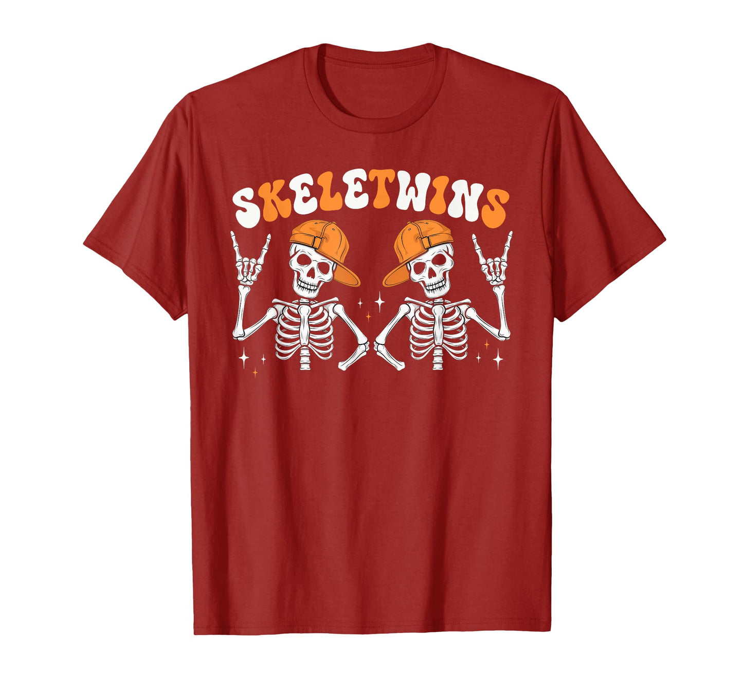 Skeletwins Halloween Twins Skeletons Hat Matching Boys Kids T-Shirt