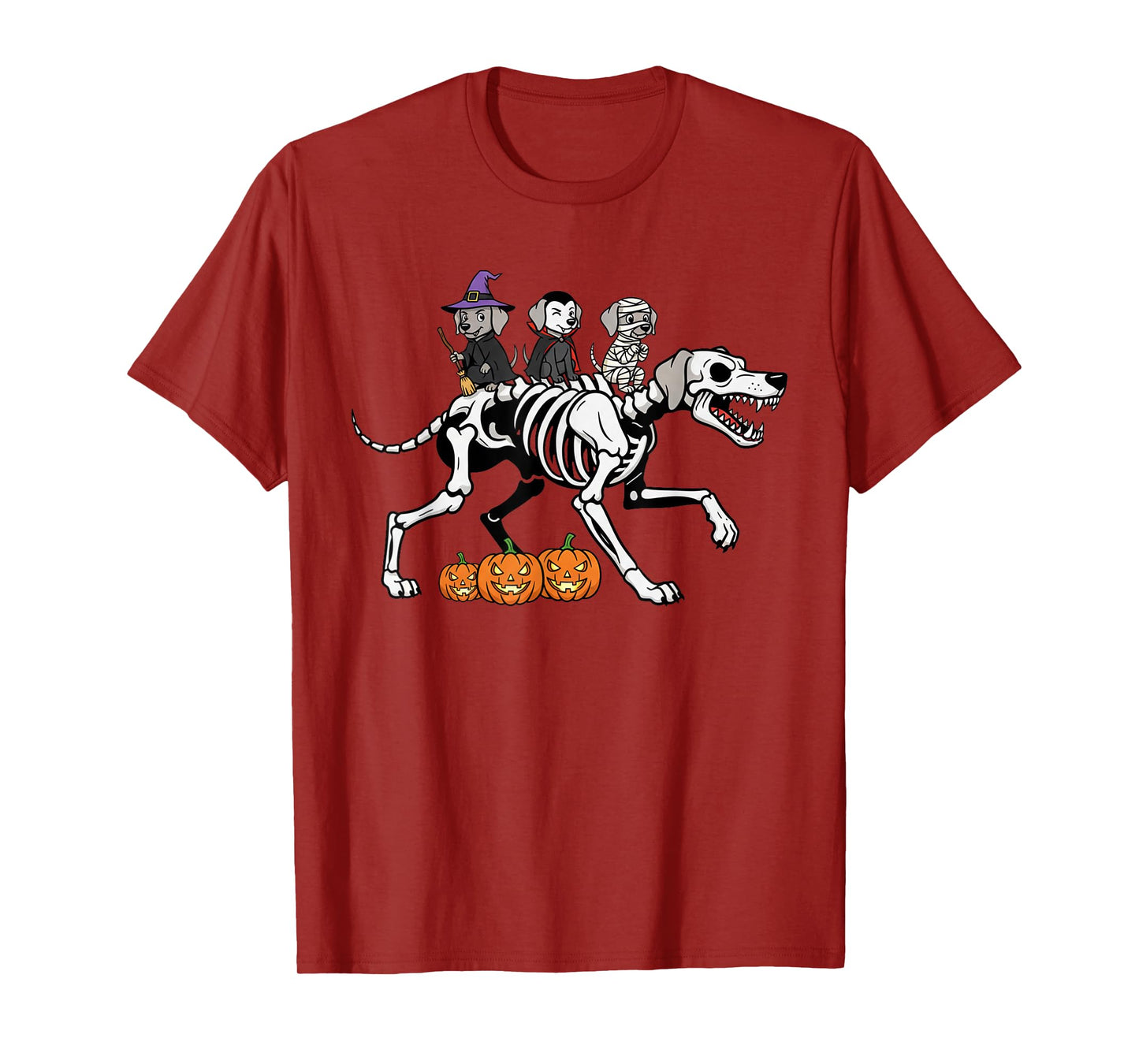 Weimaraner Skeleton Mummy Witch Halloween Kids Mens Womens T-Shirt