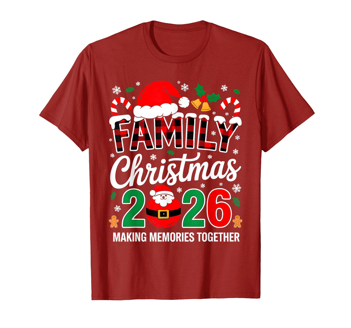 Family Christmas 2026 Matching Squad Santa Elf Funny Xmas T-Shirt