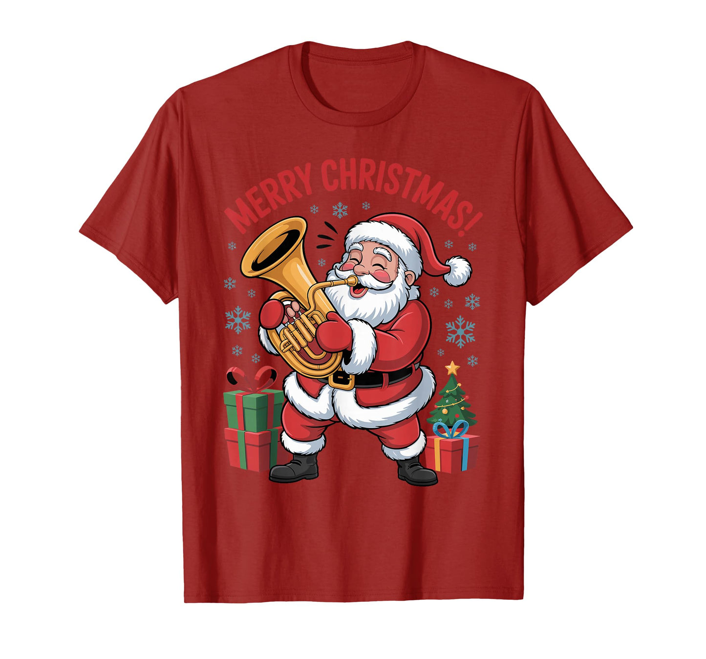 Funny Santa Playing Tuba Holiday Chrismas Xmas Pajama T-Shirt